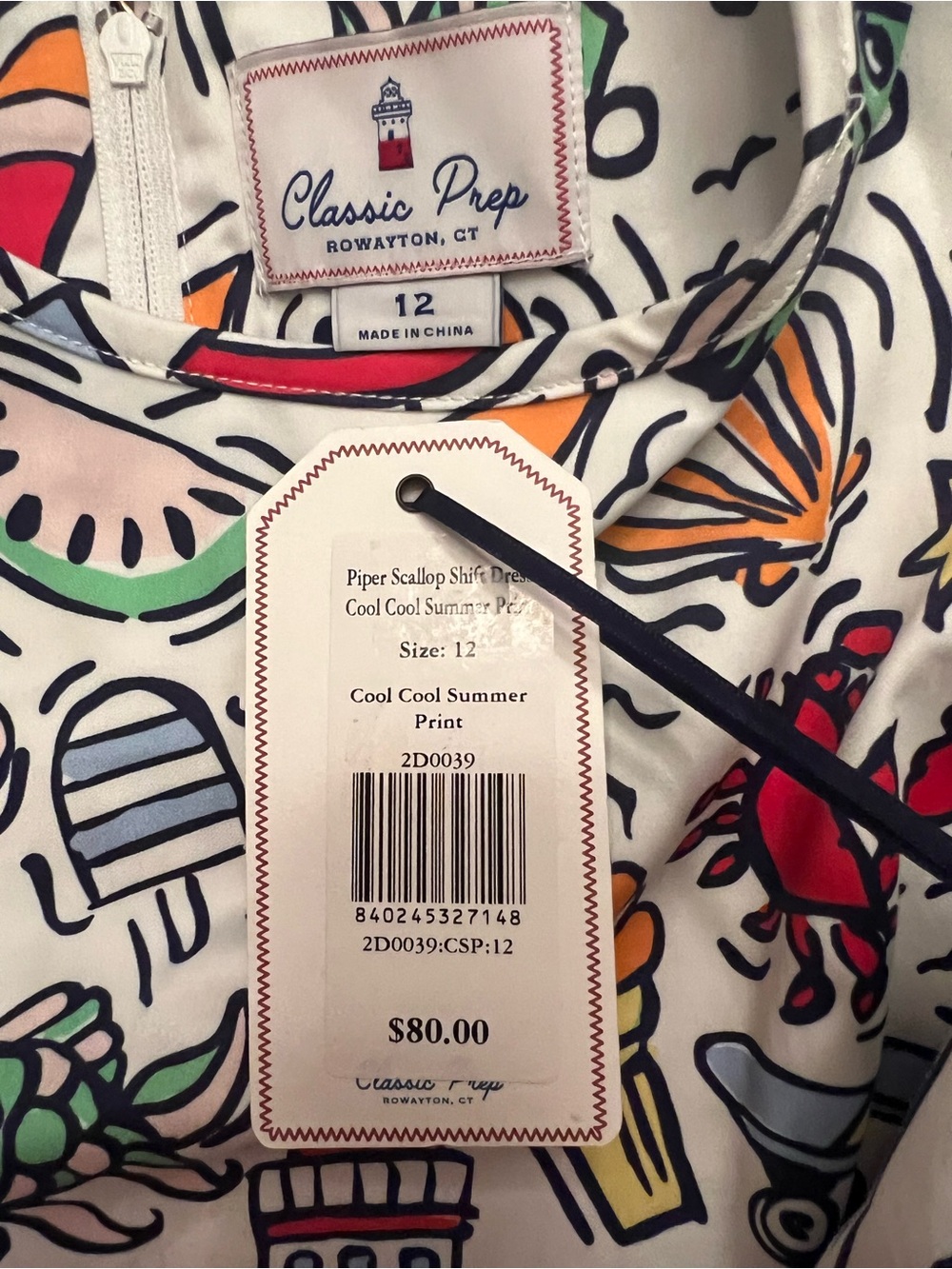Classic Prep Girls' Cool, Cool Summer Print Sleeveless Shift Dress - Picture 3 of 3